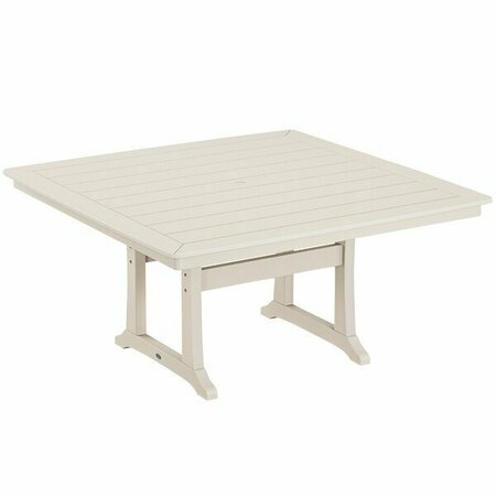 POLYWOOD Nautical Trestle 59'' Sand Dining Height Table 633PL85T2L1S